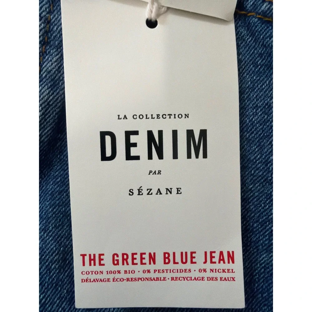 Sézane Brut Sexy High Waist Straight Leg Jeans Bleu Denim Organic Cotton NWT T26